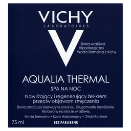 Vichy Aqualia Thermal, spa na noc, nawilżający i regenerujący żel-krem przeciw objawom zmęczenia 