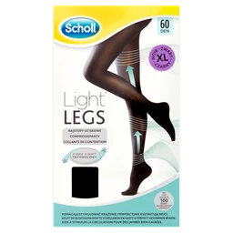 Scholl Light Legs, rajstopy uciskowe, czarne, 60 DEN, XL 