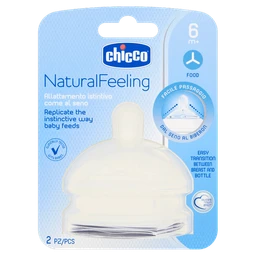 Chicco, smoczek silikonowy NaturalFeeling do kaszki 6m + 