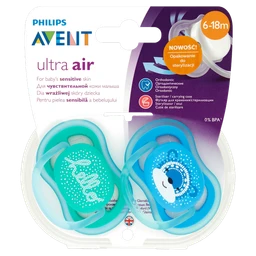 Philips Avent Ultra Air, smoczek uspokajaący Boy 6-18m SCF342/22 