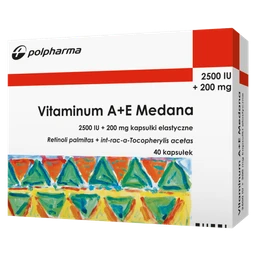 Vitaminum A + E Medana 2500 j.m.+200 mg kapsułki elast. 