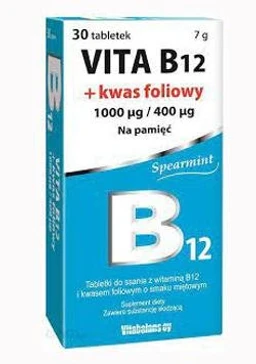 Vita B12 + kwas foliowy 1000 µg+400 µg tabletki do ssania 