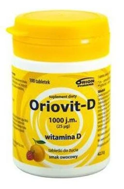 Oriovit-D 1000 j.m. 25 µg tabletki do żucia o smaku owocowym 