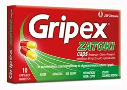 Gripex Zatoki Caps 500 mg+25 mg+6,1 mg kapsułki twarde 