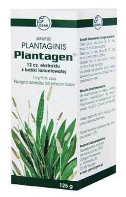 Sirupus Plantaginis Plantagen 12 cz. ekstraktu z babki lancetowatej 1,5 g/10 ml syrop 