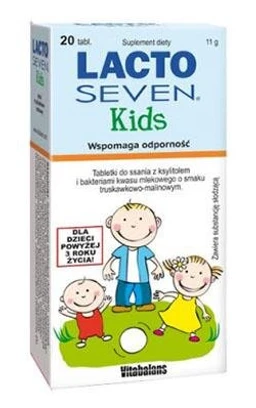 LacoSeven Kids tabletki do ssania o smaku truskawkowo-malinowym 