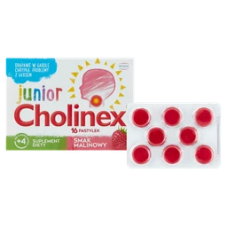 Cholinex Junior smak malinowy pastylki do ssania 