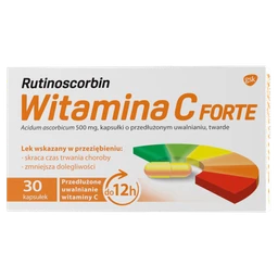 Rutinoscorbin Witamina C Forte 500 mg kapsułki o przedłużonym uwalnianiu, twarde 