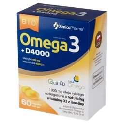 bio Omega3 + D4000 1000 mg+100 µg+12 mg kapsułki 