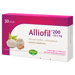 Alliofil 200 mg + 53,5 mg tabletki dojelitowe 