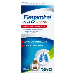 Flegamina Classic Junior o smaku truskawkowym 2 mg/5 ml syrop 