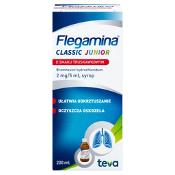 Flegamina Classic Junior o smaku truskawkowym 2 mg/5 ml syrop 