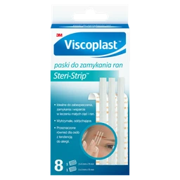 Viscoplast Steri-Strip, paski do zamykania ran, białe 