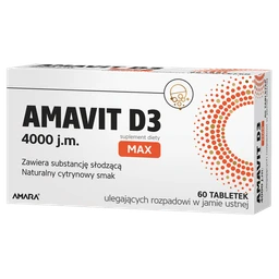 Amavit D3 MAX 4000 j.m. tabletki uleg. rozpad. w j. ustnej o aromacie cytrynowym 