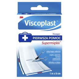 Viscoplast Supermiękki Plaster Prestopor 1 m x 8 cm, opatrunek na włókninie 