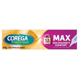 Corega Power Max Mocowanie + Komfort, krem mocujący do protez, neutralny 