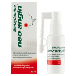 Benzydamine neo-angin 1,5 mg/ml aerozol do stosowania w jamie ustnej, roztwór 