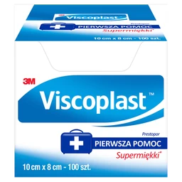 Viscoplast Supermiękki Plaster Prestopor 10 x 8 cm, opatrunek na włókninie 