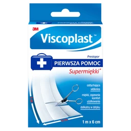 Viscoplast Supermiękki Plaster Prestopor 1 m x 6 cm, opatrunek na włókninie 