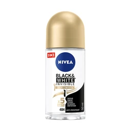 Nivea Black&White Invisible Silky Smooth, antyperspirant, roll-on 