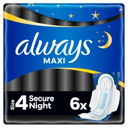 Always Secure Night Maxi Podpaski ze skrzydełkami na noc 