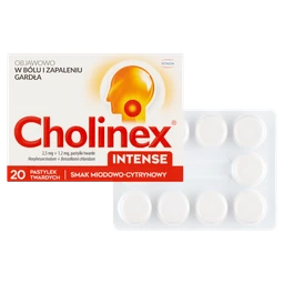 Cholinex Intense 1,2 mg+2,5 mg pastylki twarde o smaku miodowo-cytrynowym 