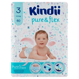 Kindii Pure & Flex Pieluchy, rozmiar 3, midi, 4-9 kg 