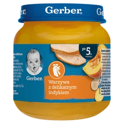 Gerber obiadek indyk z dynią i ziemniaczkami dla niemowląt powyżej 5 miesiąca życia 