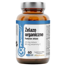 Żelazo organiczne Clean Label 80 mg+20 mg+2,85 mg kapsułki 