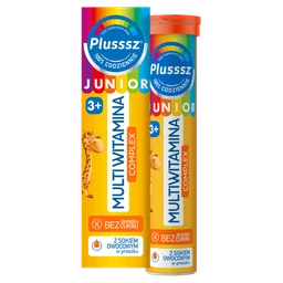 Plusssz Junior Multiwitamina Complex tabletki musujące o smaku owoców tropikalnych 