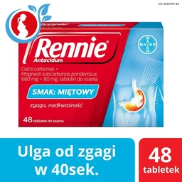 Rennie Antacidum 680 mg + 80 mg tabletki do ssania 