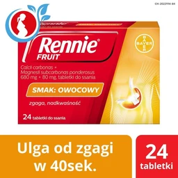 Rennie Fruit 680 mg + 80 mg tabletki do ssania 