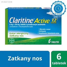 Claritine Active 5 mg + 120 mg tabletki o przedłużonym uwalnianiu 