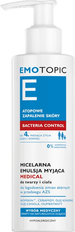 Emotopic Bacteria Control, myjąca emulsja micelarna Medical 