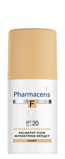 Pharmaceris F Delikatny fluid intensywnie kryjący 01 Ivory / SPF 20 