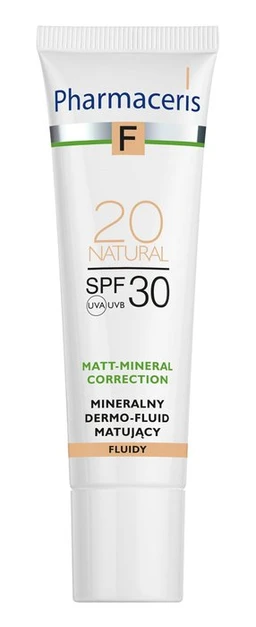 Pharmaceris F Matt-Mineral-Correction, mineralny dermo-fluid matujący, Spf 30, natural 20 