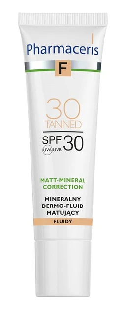 Pharmaceris F Matt-Mineral-Correction, mineralny dermo-fluid matujący, Spf 30, tanned 30 