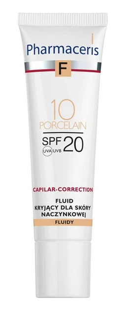 Pharmaceris F Capilar-Correction, fluid kryjący do skóry naczynkowej 10 Porcelain SPF 20 