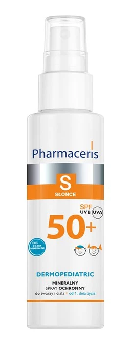 Pharmaceris S Dermopediatric Mineralny spray ochronny do twarzy i ciała SPF 50+ 