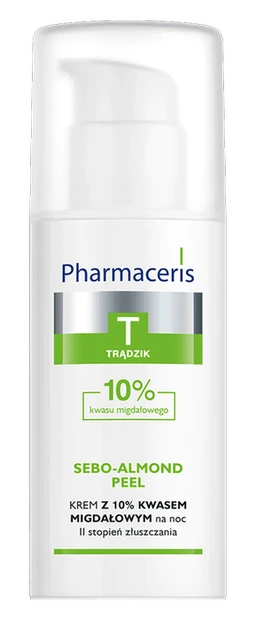 Pharmaceris T Sebo-Almond Peel, krem z 10% kwasem migdałowym na noc, II stopień złuszczenia 