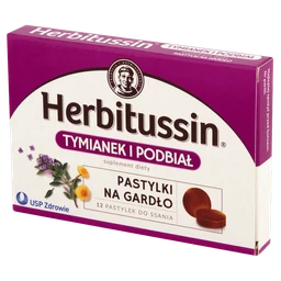 Herbitussin Tymianek i Podbiał pastylki do ssania 