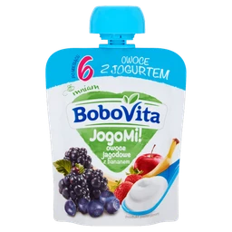 BoboVita, deser owoce jagodowe z jogurtem, 6 m+ 