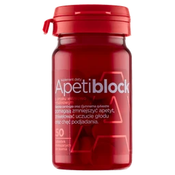 Apetiblock 50 mg+50 mg+40 µg tabletki musujące do ssania o smaku wiśniowo-malinowym 