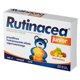 Rutinacea Junior 60 mg+25 mg+1 mg tabletki do ssania o smaku owocowym 