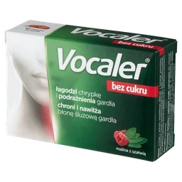 Vocaler bez cukru pastylki do ssania malina z szałwią bez cukru 