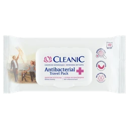 Cleanic Antibacterial Travel Pack, chusteczki odświeżające 