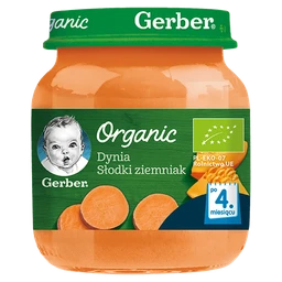 Gerber Organic obiadek dynia-słodki ziemniak dla niemowląt po 4 miesiącu 