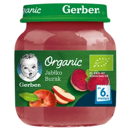 Gerber Organic deser jabłko i burak dla niemowląt powyżej 6 miesiąca 