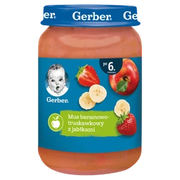 Gerber Mus bananowo-truskawkowy z jabłuszkami 