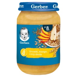 Gerber deserek gruszki, mango i trzy zboża dla dzieci powyżej 8 miesiąca życia 